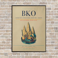 Thumbnail for Modibo Keita International Airport BKO — Bamako vertical canvas print - framed - beige background