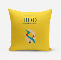 Thumbnail for Bordeaux Airport (BOD) design on yellow pillow