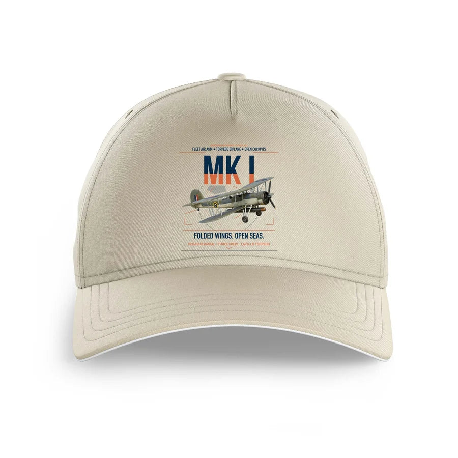 Fairey Swordfish Mk I design on beige printed hat