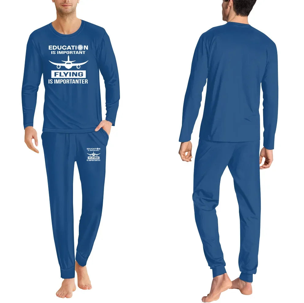 Flying is Importanter men pajamas - Blue