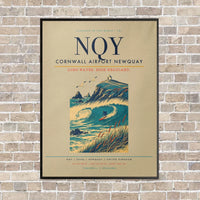 Thumbnail for Cornwall Airport Newquay NQY vertical canvas print - framed - beige background