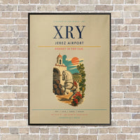 Thumbnail for Jerez Airport XRY vertical canvas print - framed - beige background