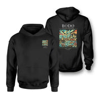 Thumbnail for BODØ - Poster - Double-Side Hoodie - Black