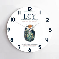 Thumbnail for London City Airport (LCY) design on white no frame wall clock
