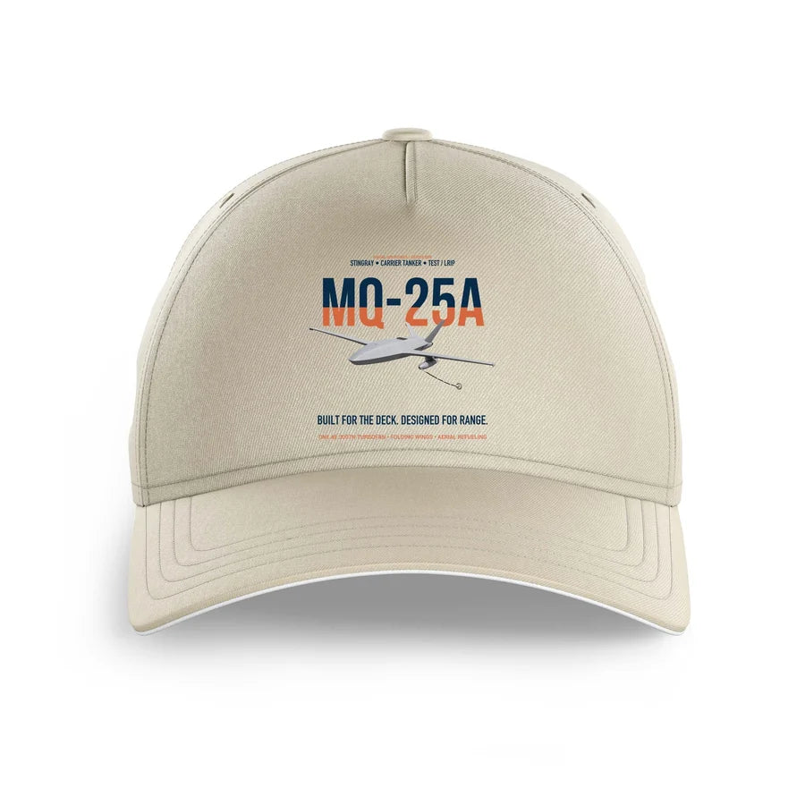 MQ-25A STINGRAY design on beige printed hat