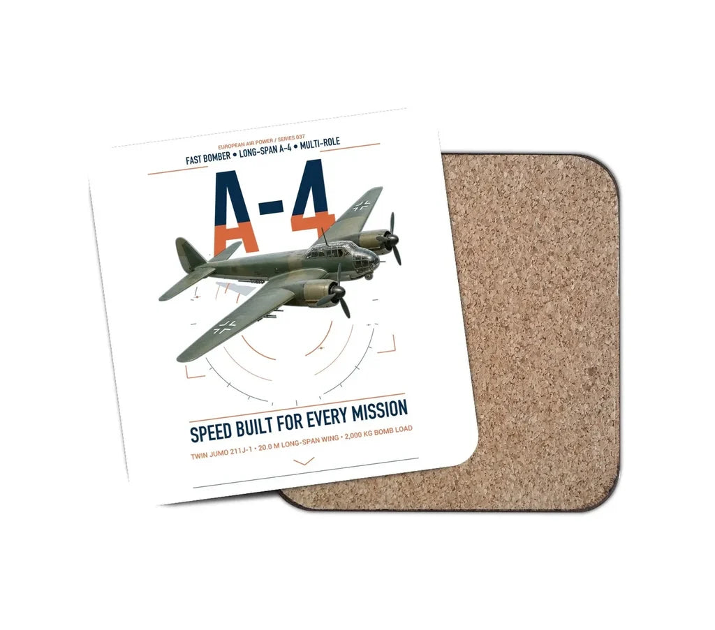 Junkers Ju 88A-4 design on white 1 piece coaster