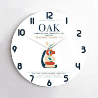 Thumbnail for Oakland San Francisco Bay Airport (OAK) design on white no frame wall clock