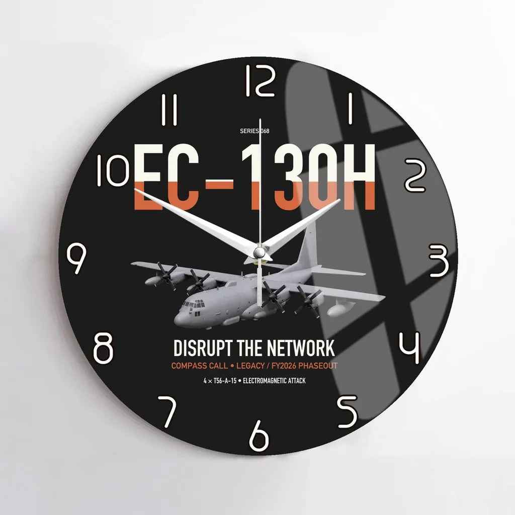 EC-130H Compass Call design on black no frame wall clock