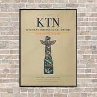 Thumbnail for Ketchikan International Airport KTN vertical canvas print - framed - beige background