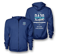 Thumbnail for Diamond DA20 design on blue premium zipped hoodie, double-side print