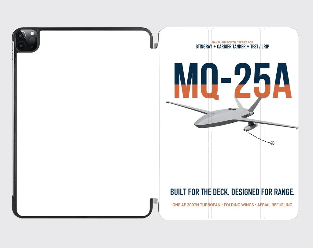 MQ-25A STINGRAY design on white ipad tablet case