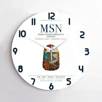 Thumbnail for Dane County Regional Airport Madison (MSN) design on white no frame wall clock