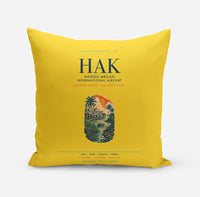 Thumbnail for Haikou Meilan International Airport (HAK) design on yellow pillow