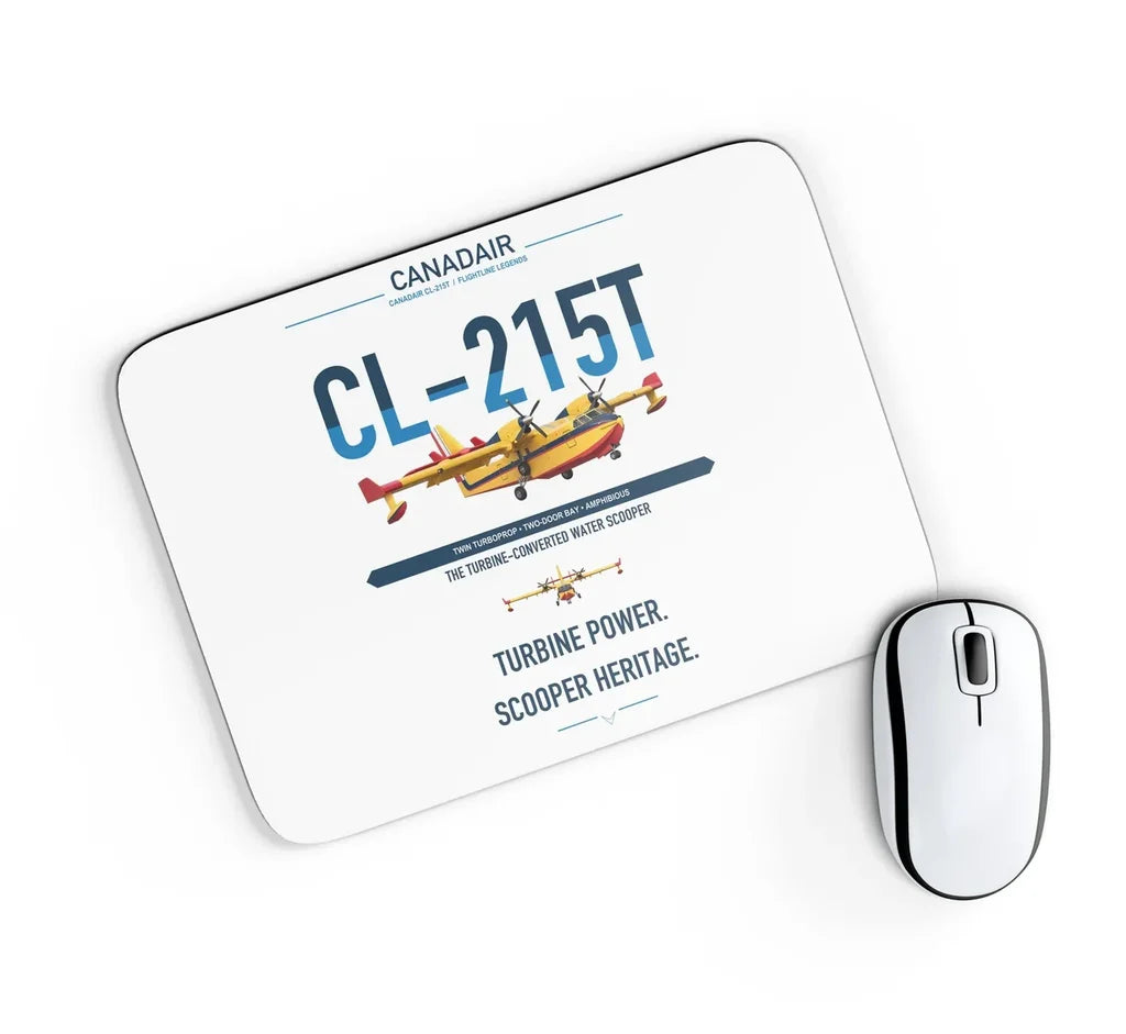 Canadair CL-215T design on white rectangle mouse pad