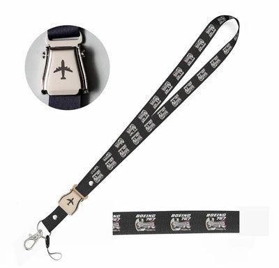 Boeing 767 Engine (PW4000-94) seat belt lanyard - black