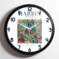 Thumbnail for HARBIN - Poster - Wall Clock Framed - White