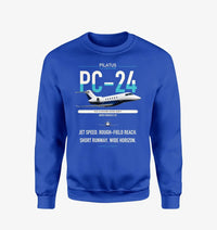 Thumbnail for Pilatus PC-24 design on blue sweatshirt