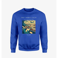 Thumbnail for VINTAGE G4198 - The Caribou Count - Designed Sweatshirts design on blue