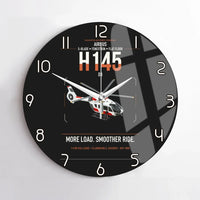 Thumbnail for Airbus H145 D3 design on black no frame wall clock