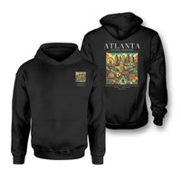 Thumbnail for ATLANTA - Poster - Double-Side Hoodie - Black