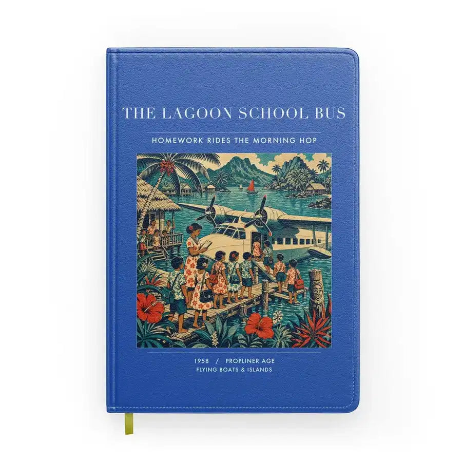 VINTAGE G4270 - The Lagoon School Bus - Designed Notebooks design on blue