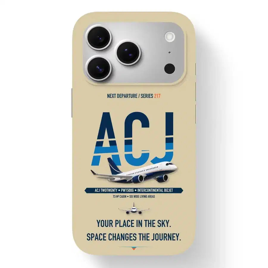 Airbus ACJ TwoTwenty Case design on beige iphone case