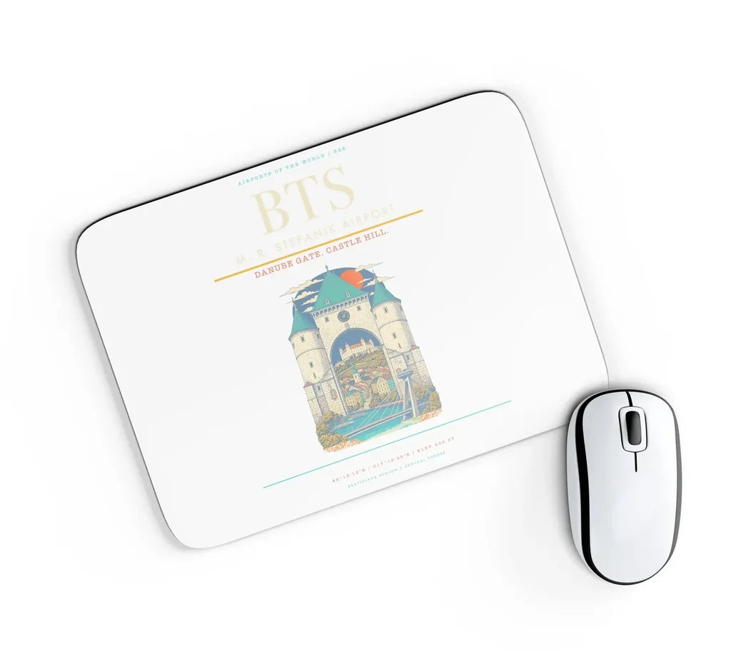 M. R. Stefanik Airport BTS Mouse-Pad Rectangle - White