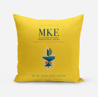 Thumbnail for Milwaukee Mitchell International Airport (MKE) design on yellow pillow