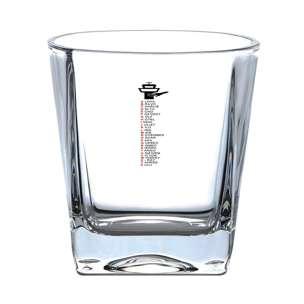 Customisable Aviation Alphabet Whisky Glass - view 2