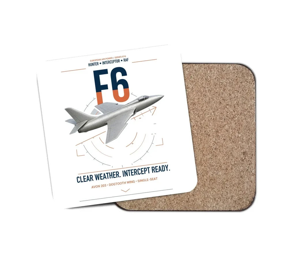 Hawker Hunter F6 design on white 1 piece coaster