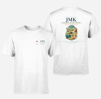 Thumbnail for Mykonos Island Airport (JMK) design printed on white double-side t-shirt