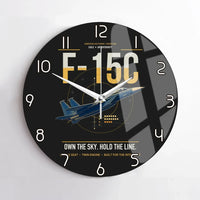 Thumbnail for F-15C Eagle design on black no frame wall clock
