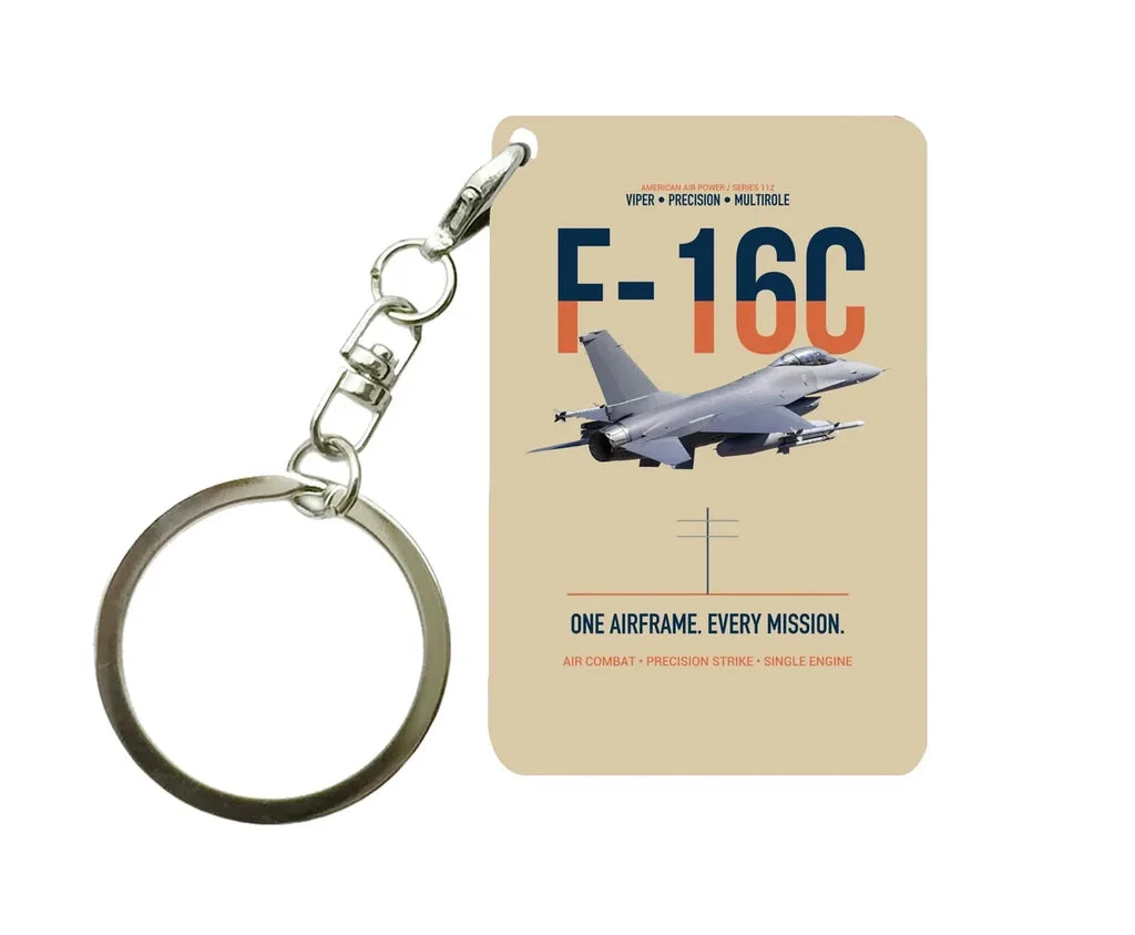 F-16C FIGHTING FALCON Key Chain design on beige key chain