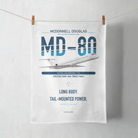 Thumbnail for McDonnell Douglas MD-80 design on white towel