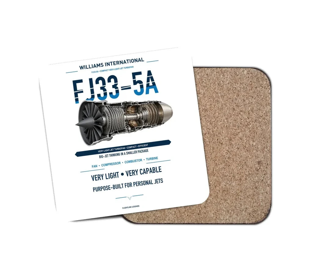 FJ33-5A design on white 1 piece coaster