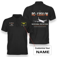 Thumbnail for RC-135V W Rivet Joint design on black+name double-side polo t-shirt, double-side print