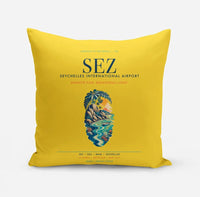 Thumbnail for Seychelles International Airport (SEZ) design on yellow pillow