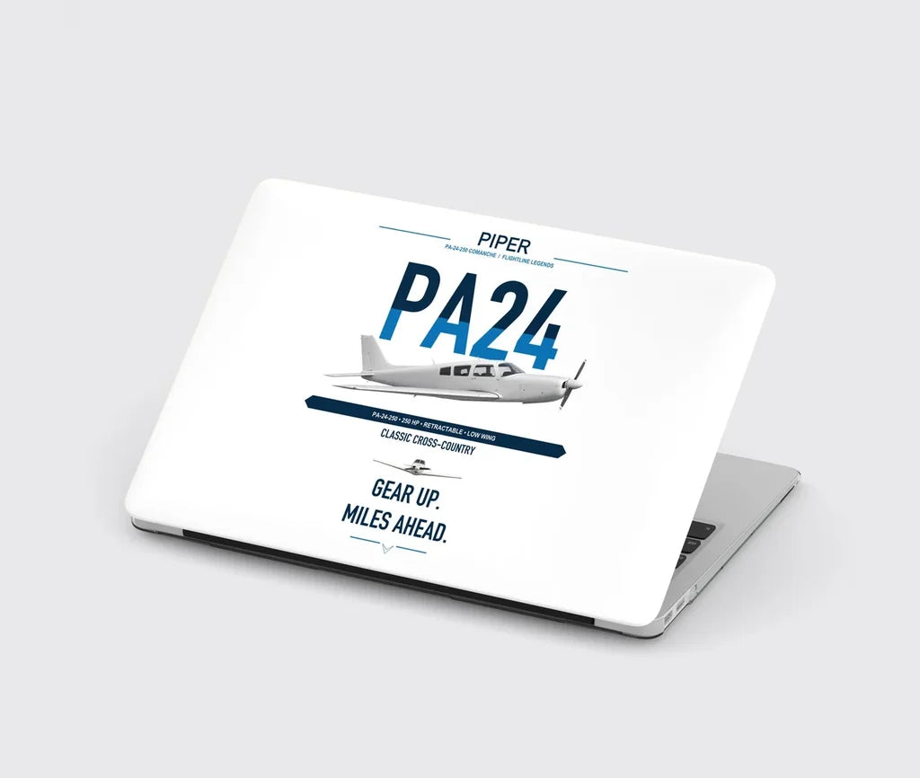 Piper PA-24-250 Comanche 250 design on white MacBook case
