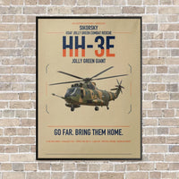Thumbnail for Sikorsky HH-3E Jolly Green Giant vertical canvas print - framed - beige background