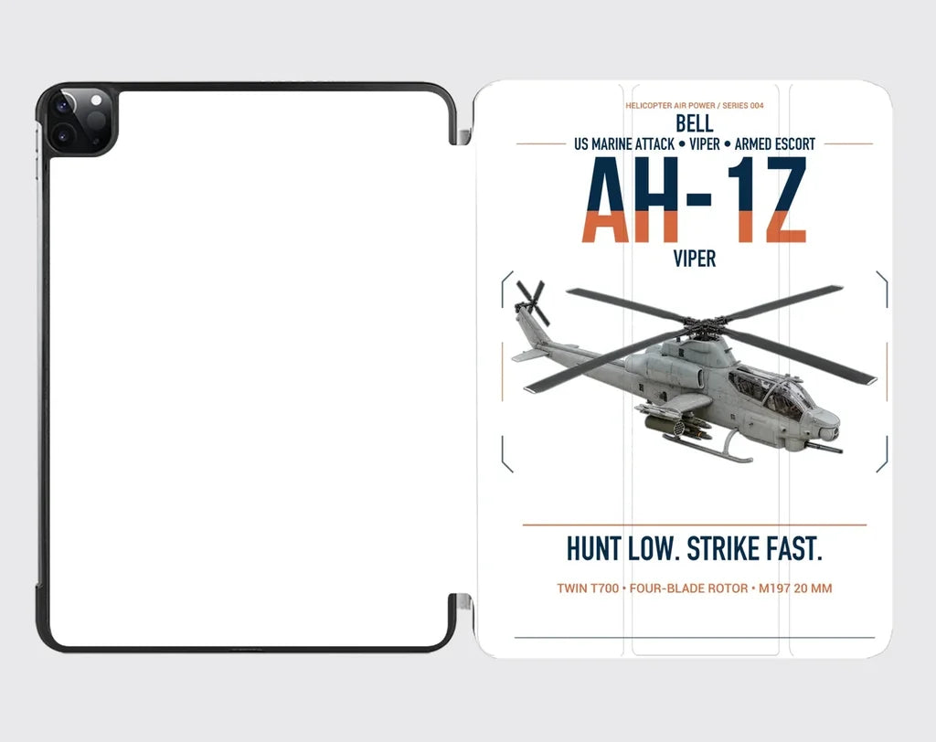 Bell AH-1Z Viper design on white ipad tablet case