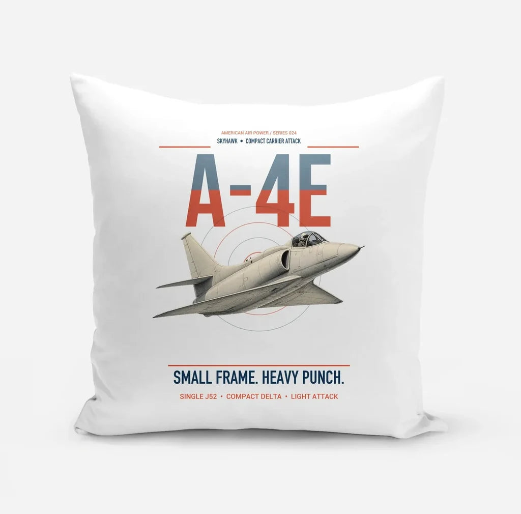 A-4E Skyhawk design on white pillow