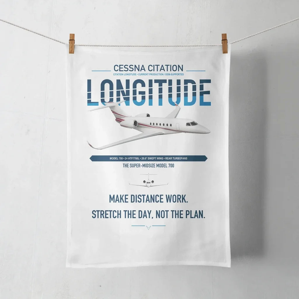 Cessna Citation Longitude design on white towel