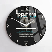 Thumbnail for TRENT 900 design on black no frame wall clock