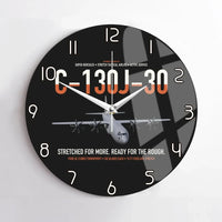 Thumbnail for C-130J-30 Super Hercules design on black no frame wall clock