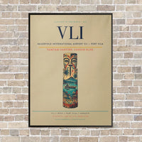 Thumbnail for Bauerfield International Airport VLI — Port Vila vertical canvas print - framed - beige background