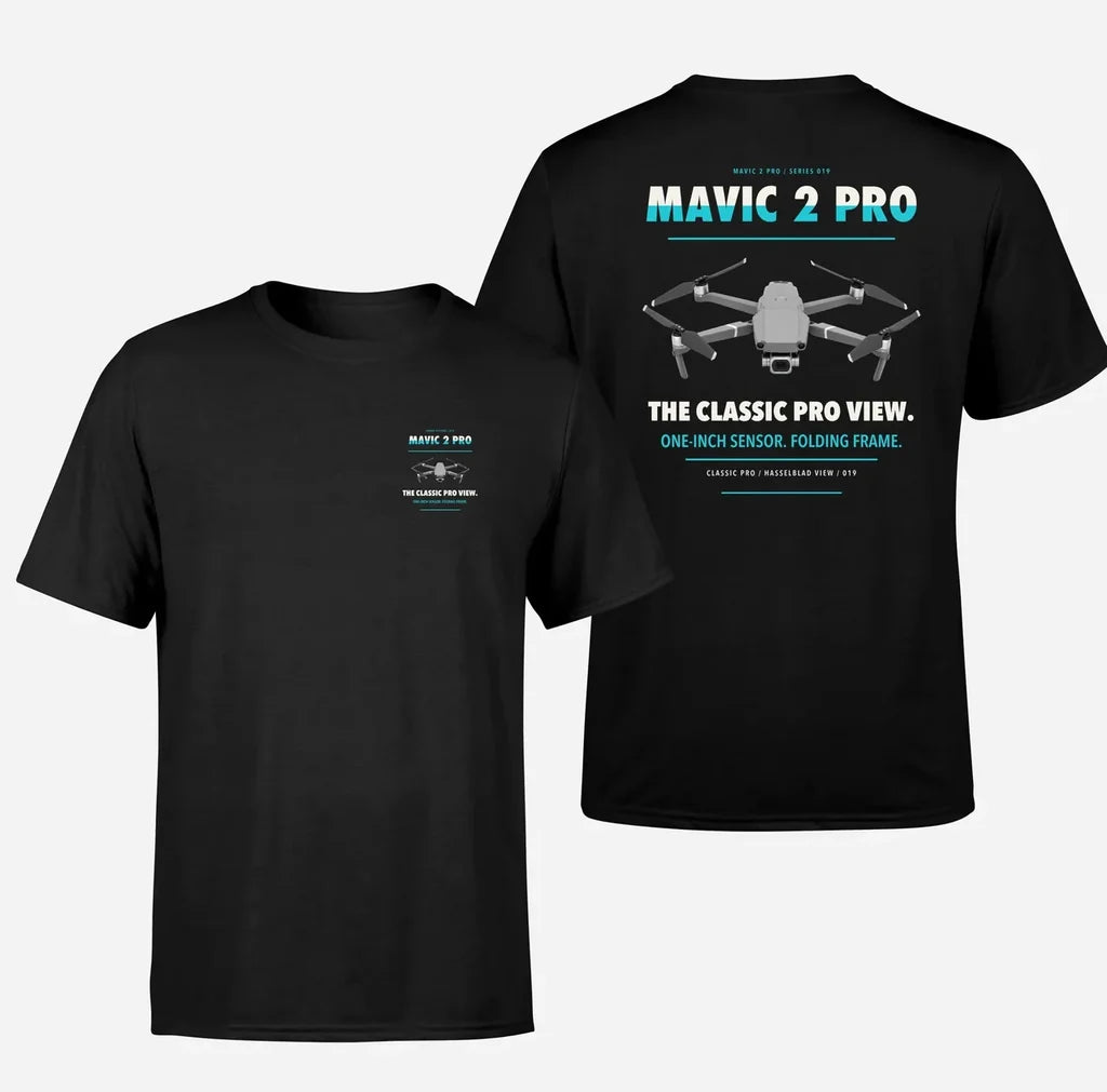 DJI Mavic 2 Pro design on black t shirt