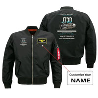Thumbnail for JT3D design on black bomber with custom name badge
