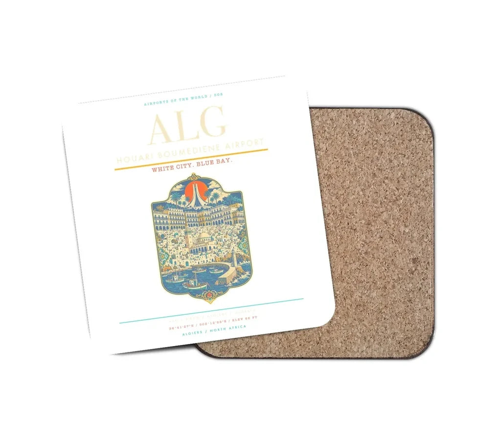 Houari Boumediene Airport ALG Coaster 1-Piece - White