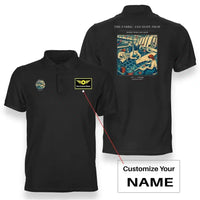 Thumbnail for VINTAGE G4168 - The Fabric And Dope Shop - Double-Side Polo T-Shirt design on black+name