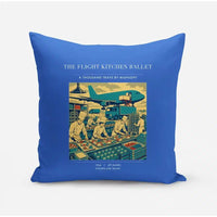 Thumbnail for VINTAGE G4374 - The Flight Kitchen Ballet - Designed Pillows design on blue
